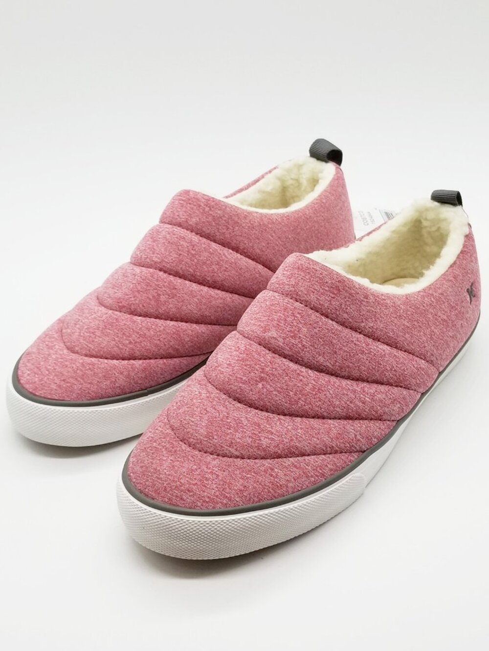 NEW Hurley Arlo Puff Slip On Slippers Pink Sherpa Lined Quilted Shoes Size 8